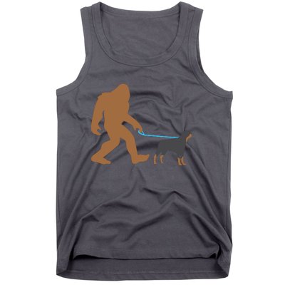 Bigfoot Walking Rottweiler Dog Funny Sasquatch Gift Tank Top