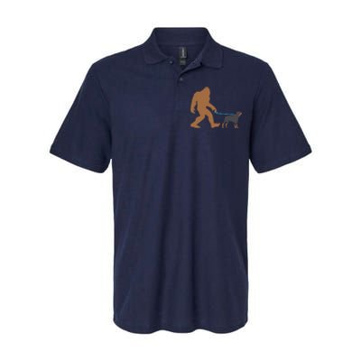 Bigfoot Walking Rottweiler Dog Funny Sasquatch Gift Softstyle Adult Sport Polo