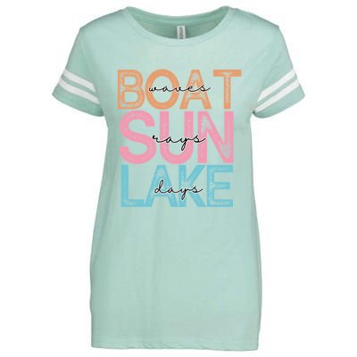 Boat Waves Sun Rays Lake Days Enza Ladies Jersey Football T-Shirt