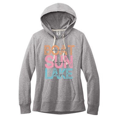 Boat Waves Sun Rays Lake Days Women's Fleece Hoodie