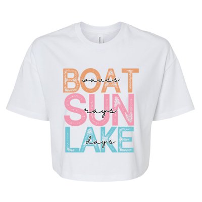 Boat Waves Sun Rays Lake Days Bella+Canvas Jersey Crop Tee