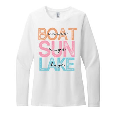 Boat Waves Sun Rays Lake Days Womens CVC Long Sleeve Shirt