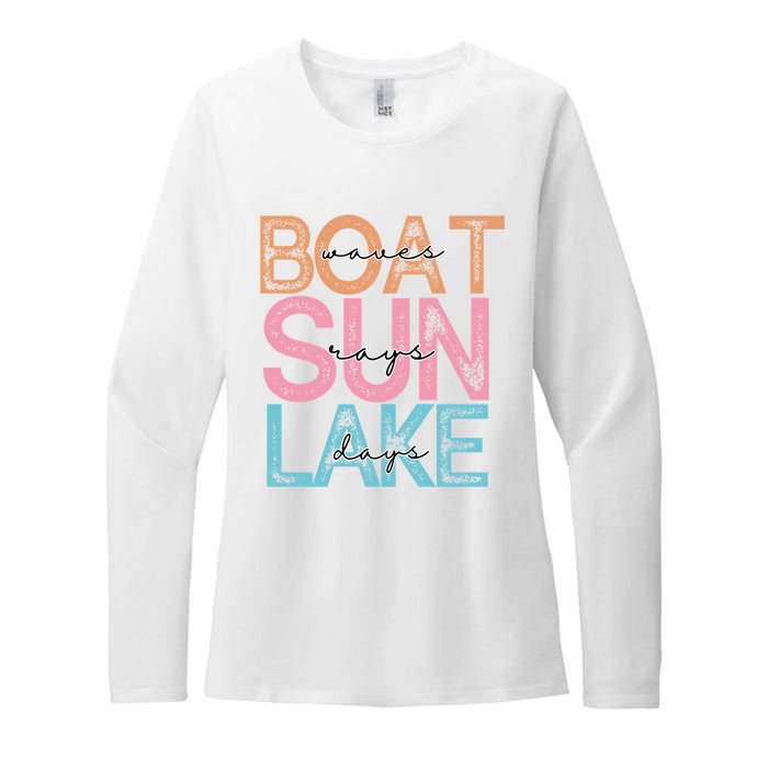 Boat Waves Sun Rays Lake Days Womens CVC Long Sleeve Shirt