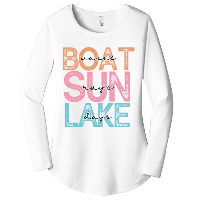 Boat Waves Sun Rays Lake Days Women's Perfect Tri Tunic Long Sleeve Shirt