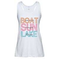 Boat Waves Sun Rays Lake Days Ladies Essential Flowy Tank