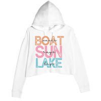 Boat Waves Sun Rays Lake Days Crop Fleece Hoodie