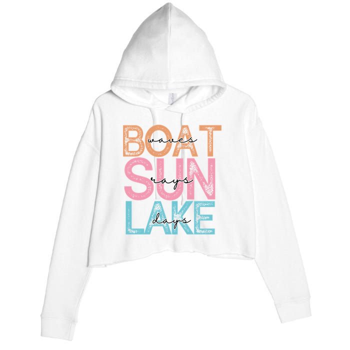 Boat Waves Sun Rays Lake Days Crop Fleece Hoodie