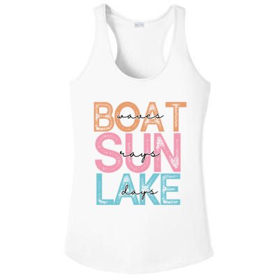 Boat Waves Sun Rays Lake Days Ladies PosiCharge Competitor Racerback Tank