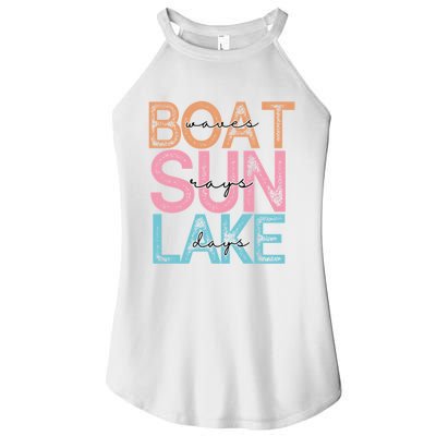 Boat Waves Sun Rays Lake Days Women's Perfect Tri Rocker Tank