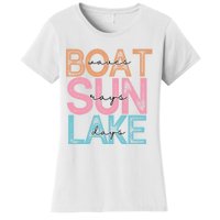 Boat Waves Sun Rays Lake Days Women's T-Shirt