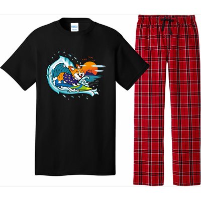 Big Wave Surfing Welsh Corgi Mom Dog Lover Beach Design Gift Pajama Set