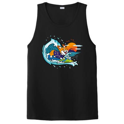 Big Wave Surfing Welsh Corgi Mom Dog Lover Beach Design Gift PosiCharge Competitor Tank