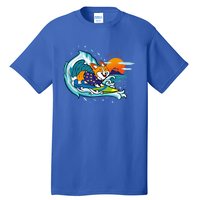 Big Wave Surfing Welsh Corgi Mom Dog Lover Beach Design Gift Tall T-Shirt