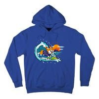 Big Wave Surfing Welsh Corgi Mom Dog Lover Beach Design Gift Tall Hoodie