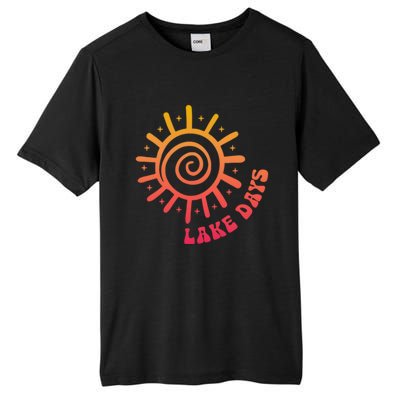 Boat Waves Sun Rays Lake Days Family Summer Vacation Retro Gift Tall Fusion ChromaSoft Performance T-Shirt