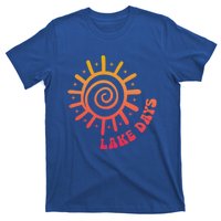 Boat Waves Sun Rays Lake Days Family Summer Vacation Retro Gift T-Shirt