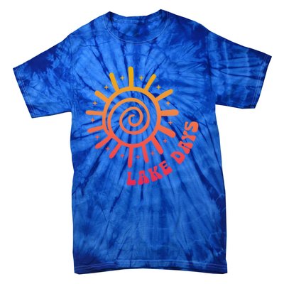 Boat Waves Sun Rays Lake Days Family Summer Vacation Retro Gift Tie-Dye T-Shirt