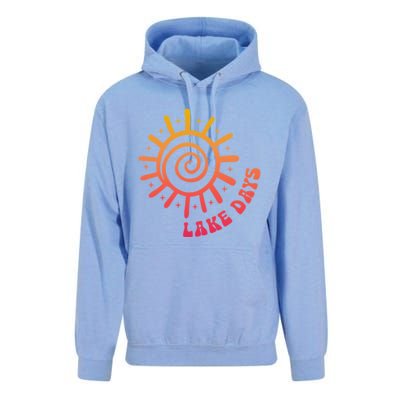 Boat Waves Sun Rays Lake Days Family Summer Vacation Retro Gift Unisex Surf Hoodie