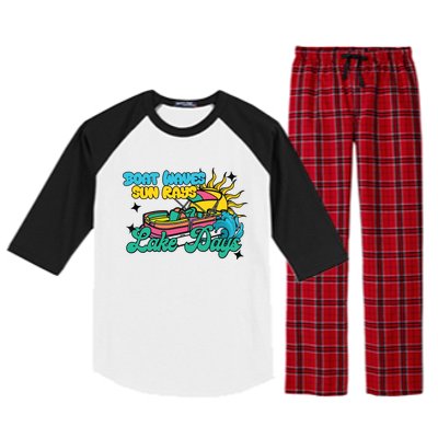 Boat Waves Sun Rays Lake Days Raglan Sleeve Pajama Set