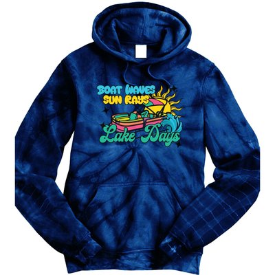 Boat Waves Sun Rays Lake Days Tie Dye Hoodie