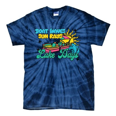 Boat Waves Sun Rays Lake Days Tie-Dye T-Shirt