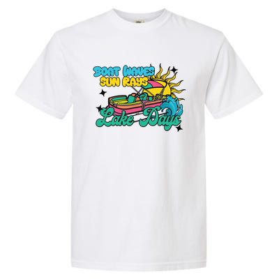 Boat Waves Sun Rays Lake Days Garment-Dyed Heavyweight T-Shirt