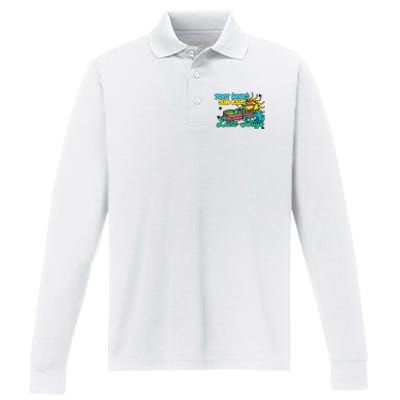 Boat Waves Sun Rays Lake Days Performance Long Sleeve Polo