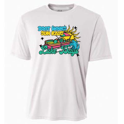 Boat Waves Sun Rays Lake Days Cooling Performance Crew T-Shirt