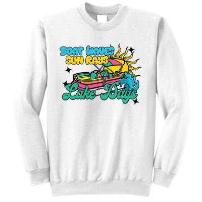 Boat Waves Sun Rays Lake Days Sweatshirt