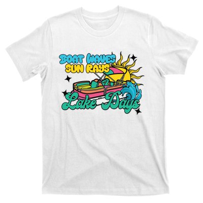 Boat Waves Sun Rays Lake Days T-Shirt