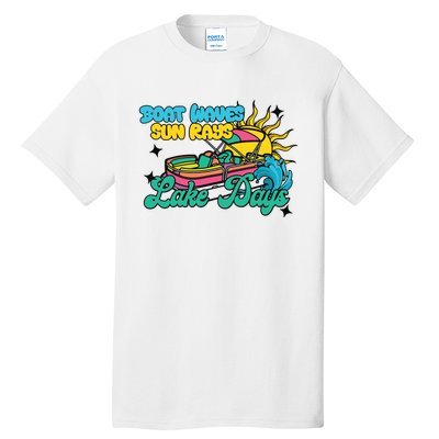 Boat Waves Sun Rays Lake Days Tall T-Shirt