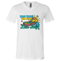 Boat Waves Sun Rays Lake Days V-Neck T-Shirt