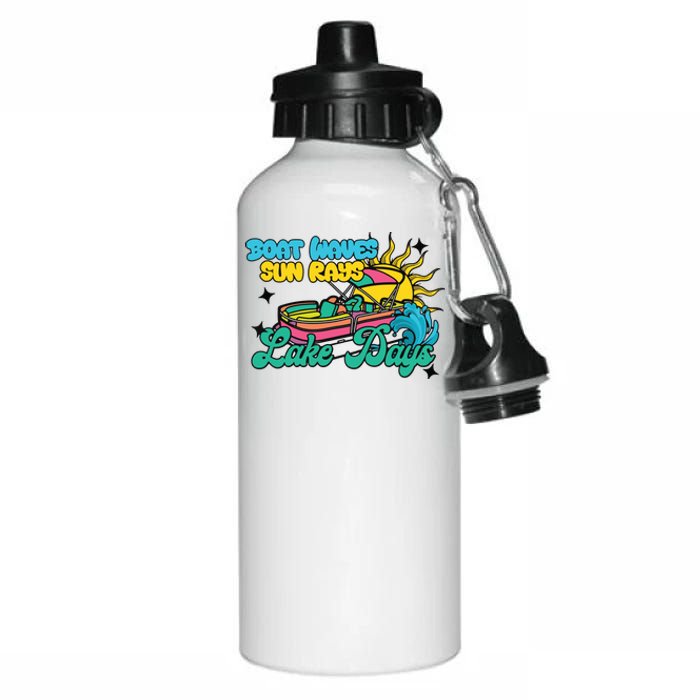 Boat Waves Sun Rays Lake Days Aluminum Water Bottle