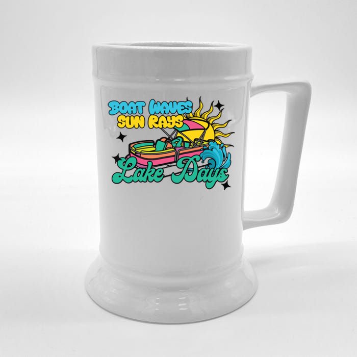 Boat Waves Sun Rays Lake Days Beer Stein