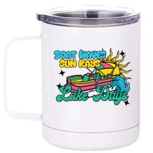 Boat Waves Sun Rays Lake Days 12 oz Stainless Steel Tumbler Cup