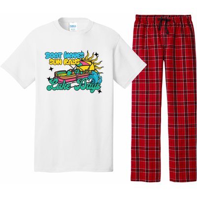 Boat Waves Sun Rays Lake Days Pajama Set