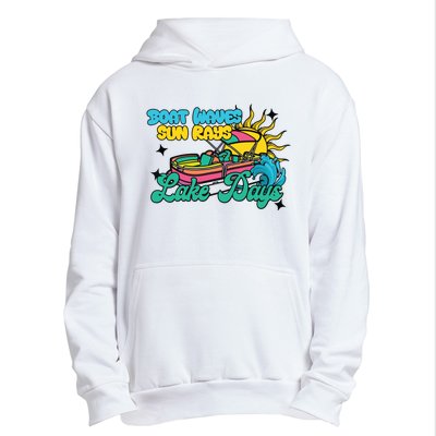 Boat Waves Sun Rays Lake Days Urban Pullover Hoodie