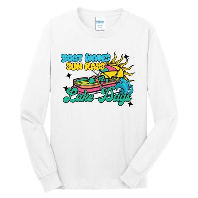 Boat Waves Sun Rays Lake Days Tall Long Sleeve T-Shirt