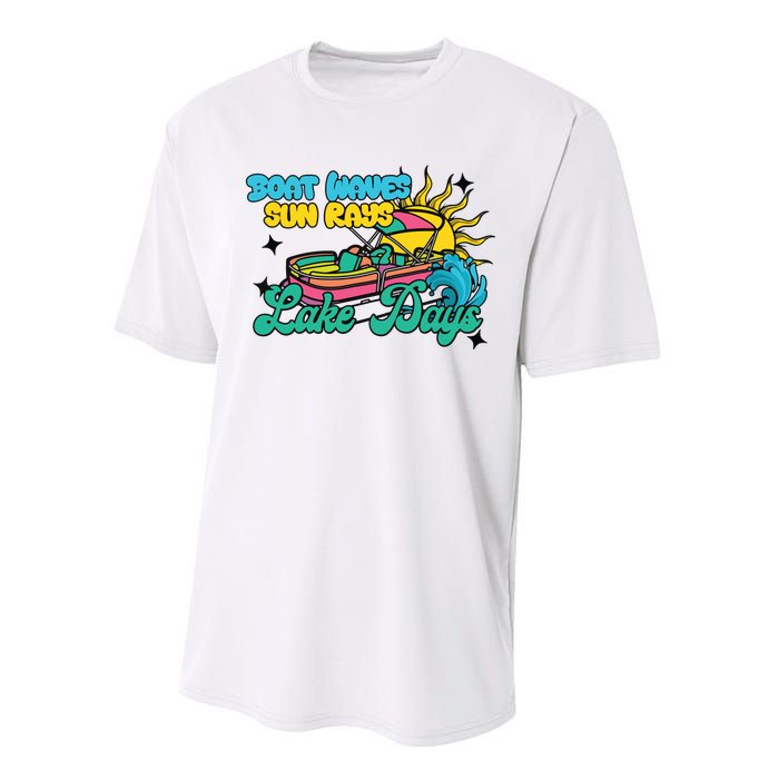 Boat Waves Sun Rays Lake Days Performance Sprint T-Shirt