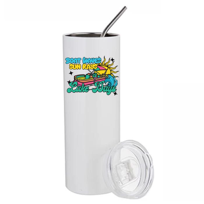 Boat Waves Sun Rays Lake Days Stainless Steel Tumbler