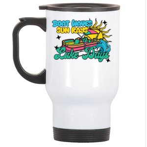 Boat Waves Sun Rays Lake Days Stainless Steel Travel Mug