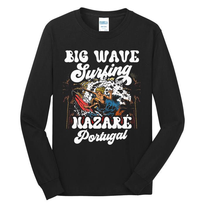 Big Wave Surfing Nazaré Portugal Surfer Surf Tall Long Sleeve T-Shirt