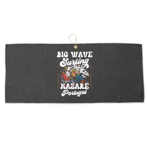 Big Wave Surfing Nazaré Portugal Surfer Surf Large Microfiber Waffle Golf Towel