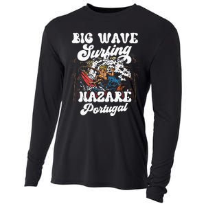 Big Wave Surfing Nazaré Portugal Surfer Surf Cooling Performance Long Sleeve Crew