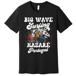 Big Wave Surfing Nazaré Portugal Surfer Surf Premium T-Shirt