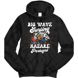 Big Wave Surfing Nazaré Portugal Surfer Surf Tie Dye Hoodie