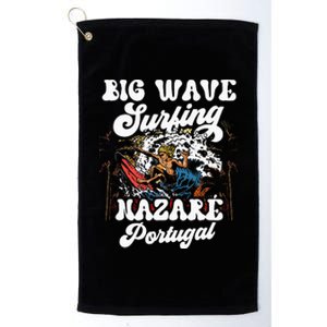 Big Wave Surfing Nazaré Portugal Surfer Surf Platinum Collection Golf Towel