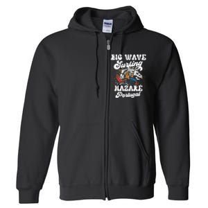 Big Wave Surfing Nazaré Portugal Surfer Surf Full Zip Hoodie