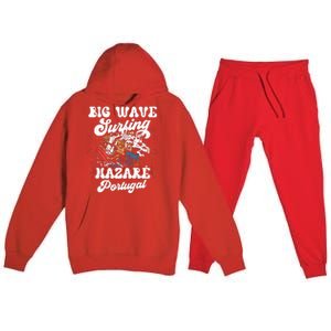 Big Wave Surfing Nazaré Portugal Surfer Surf Premium Hooded Sweatsuit Set