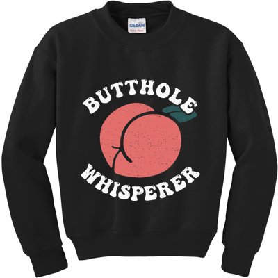 Butthole Whisperer Sarcastic Jokes Vintage Kids Sweatshirt